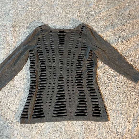 Express 3/4 Sleeve Gray and Black Sweater - Picture 3 of 4